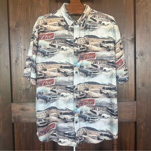 Clear Water Outfitters Vintage Cars Short Sleeve Button Down Shirt